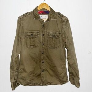 VTG American Eagle Jacket Men M Shacket Army Green Canvas Military Utility Field